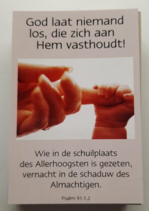 minikaartje 'God laat niemand los..'