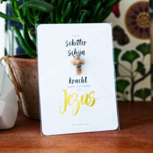 Kaart met natuursteen kruisje