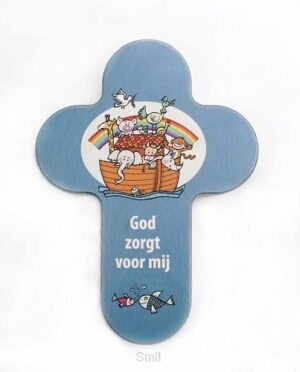 Kruis blauw God zorgt voor mij