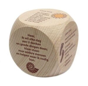 Gebedskubus (hout) lieve God