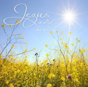 Kaart (vierkant) 'Jezus is altijd bij je'