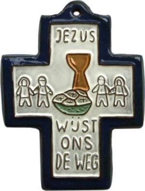 Kruisje: Jezus wijst ons de weg (gekleurd)