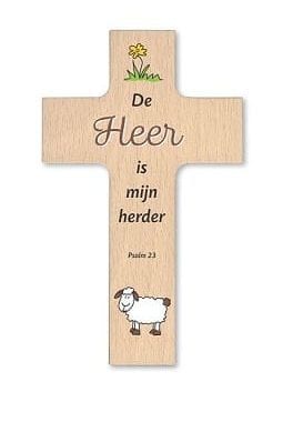 Houten kruisje de Heer is mijn Herder