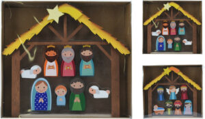 Houten kerststal kleur