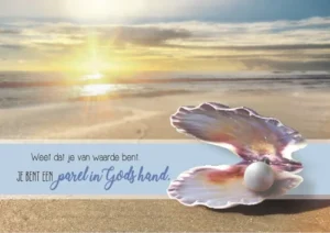 Wenskaart Parel in Gods hand