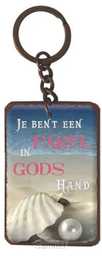 Sleutelhanger (metaal) Je bent een parel in Gods hand