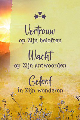 minikaartje 'Vertrouw op Zijn beloften'