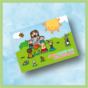 Ansichtkaart 'Jezus houdt van alle kinderen'