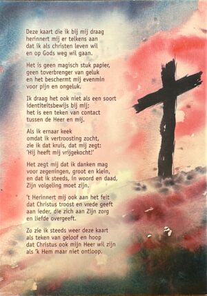 Ansichtkaart - tekst pocketkruisje