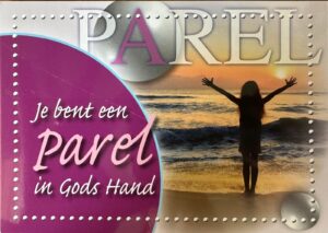 Enkele kaart - Je bent een parel in Gods hand - roze