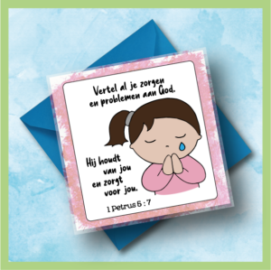 Kaart - 1 Petrus 5,7 roze