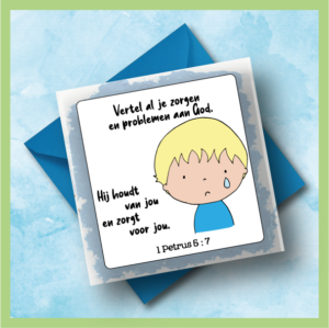 Kaart - 1 Petrus 5,7 blauw